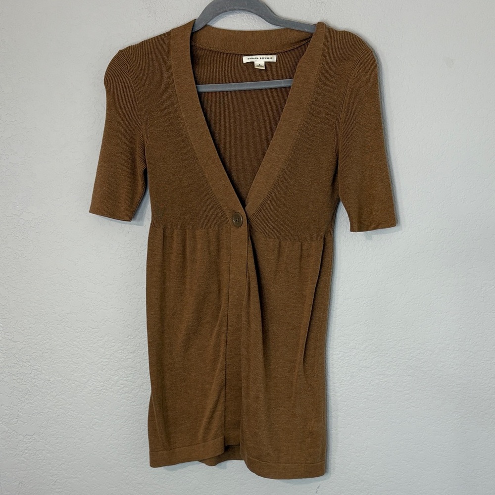 Banana Republic VTG Brown 90s Chestnut Short Sleeve Cardigan